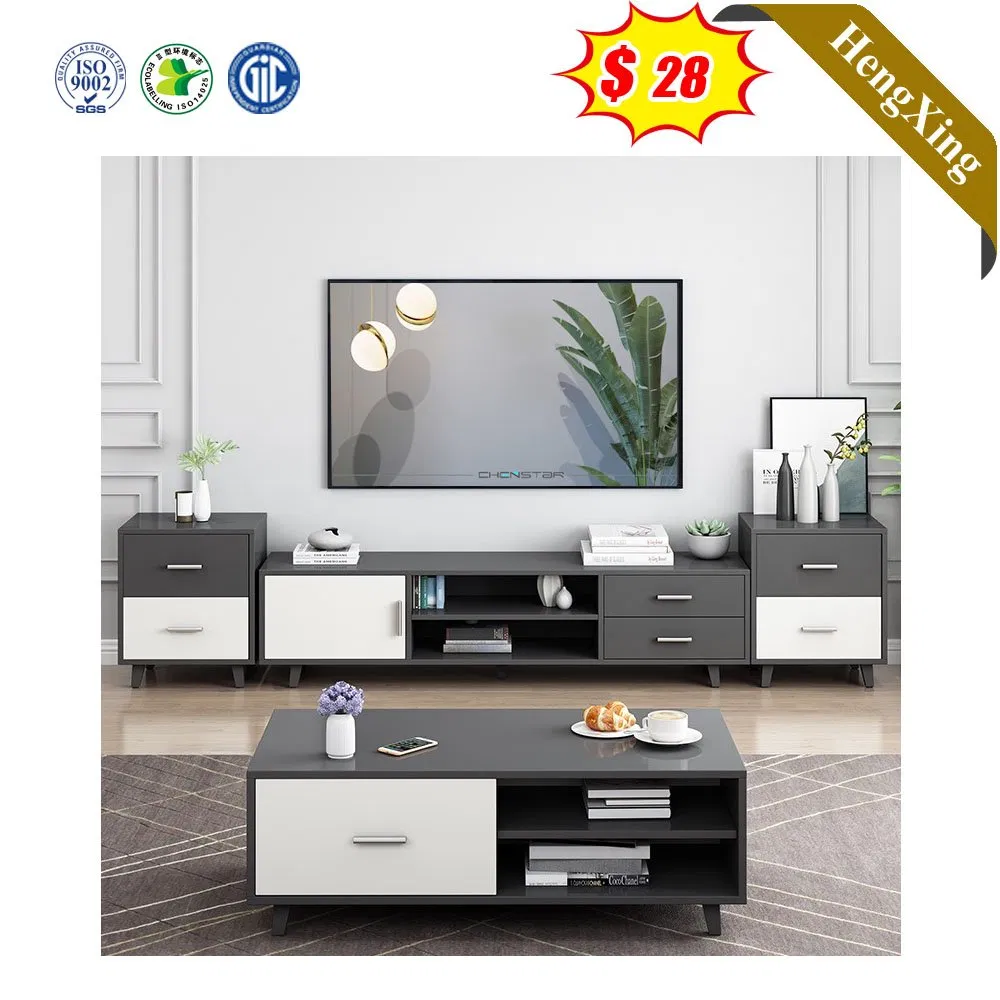 High Quality Classic Gray Color Modern Home Furniture Wooden Drawer Cabinet Melamine Laminated Board TV Stand
