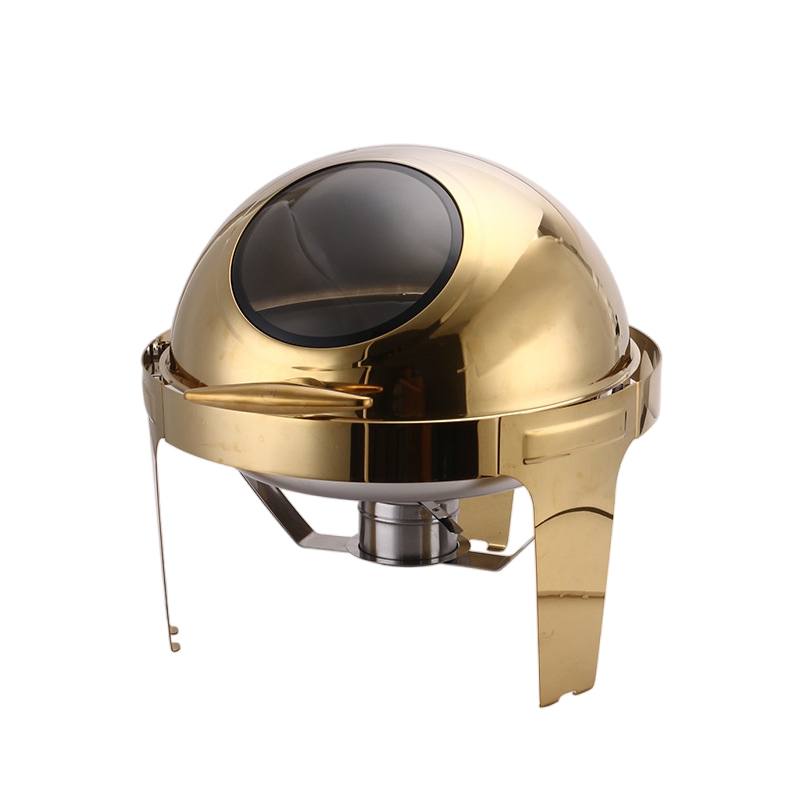 Popular Food Insulation Stainless Steel Full Flip Buffet Dish with Visible Lid