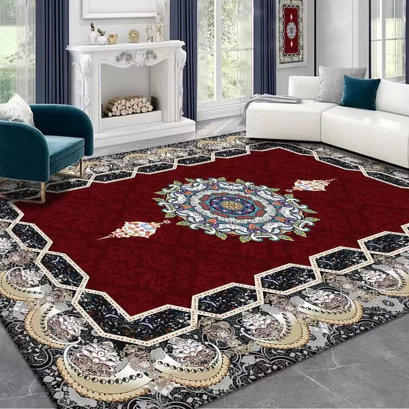 Handmade Luxury Vintage Indian Faux Wool Rug Persian Kilim Carpet Silk Door Mat Living Room Area Rugs Sets