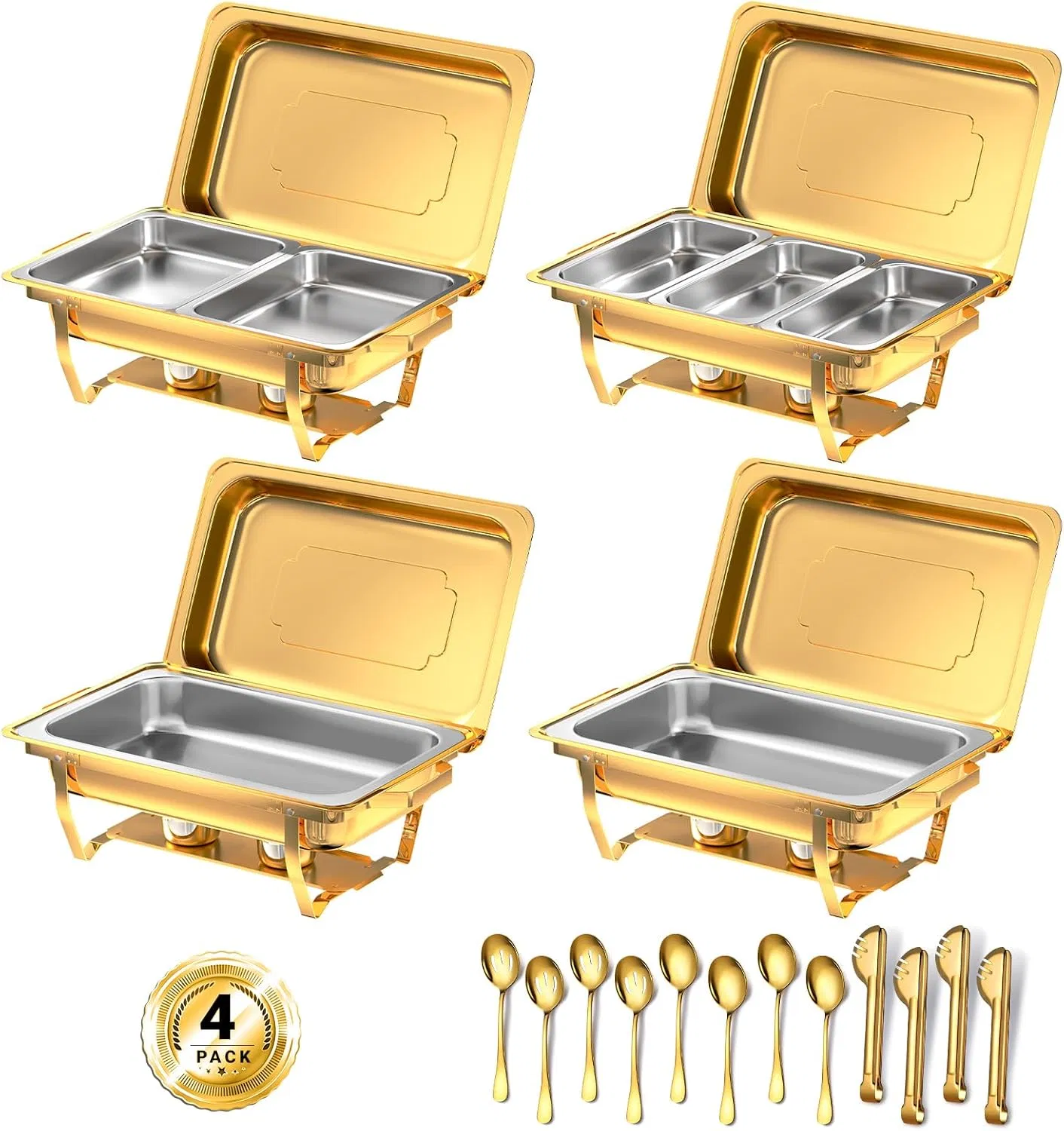 Best Selling Stainless Steel Golden Warmer Buffet with Adjustable Temperature