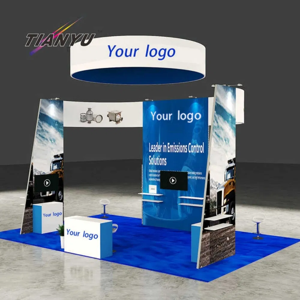 Modern Luxury Custom 6X6m Aluminum Modular Trade Show Booth &amp; Exhibition Island Stand with TV for Showroom, Expo &amp; Fair