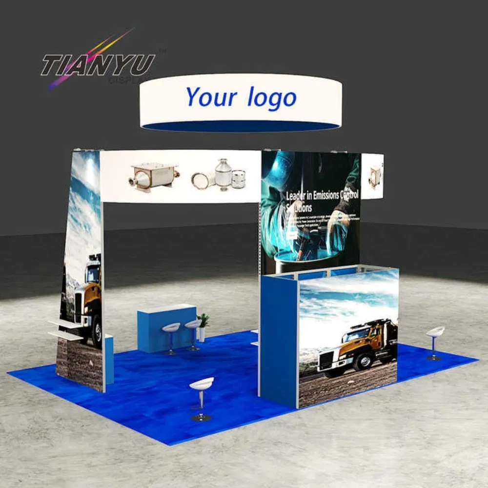Modern Luxury Custom 6X6m Aluminum Modular Trade Show Booth &amp; Exhibition Island Stand with TV for Showroom, Expo &amp; Fair