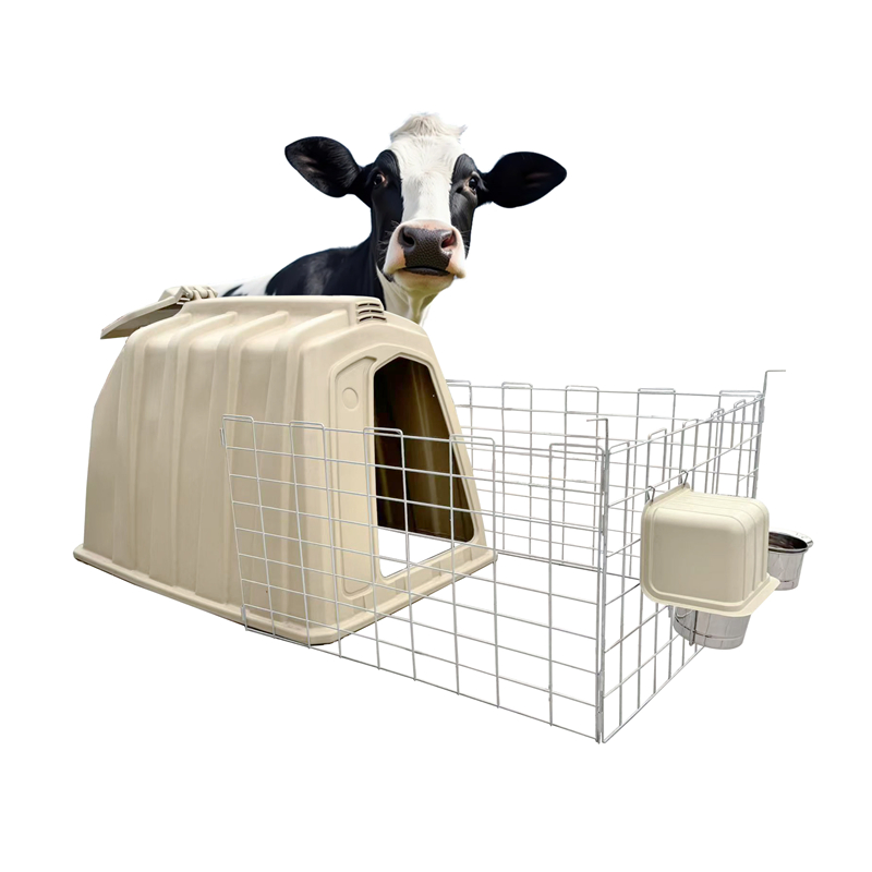 Outdoor Individual Calf Hutch with Fence and Feeding Bucket for Sale