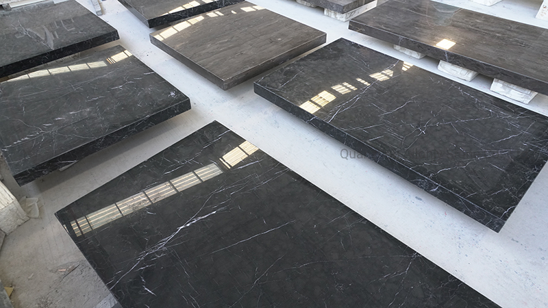 Natural Black Nero Marquina Pietra Grey Stone Table Top Marble Coffee Table