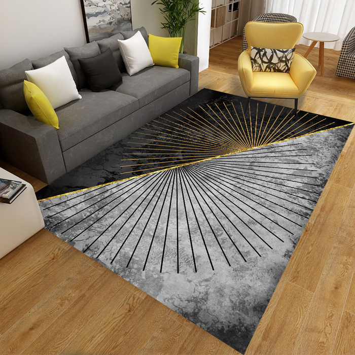 Nordic Simple Bedroom Non Slip Luxury Geometric Area Full Carpets Living Room 3D Rugs