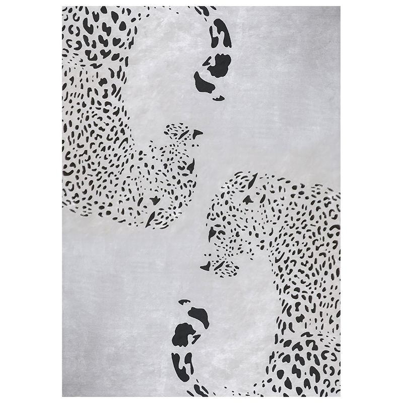 Leopard Grey Black Living Room Rugs Floor Carpet