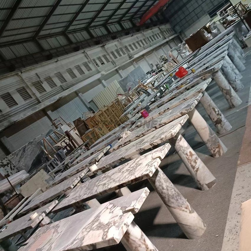 Starstone Home Modern Entry Table Hallway Antique Travertine Marble Hollway Table Stone Luxury Hotel Living Room Furniture Marble Console Table