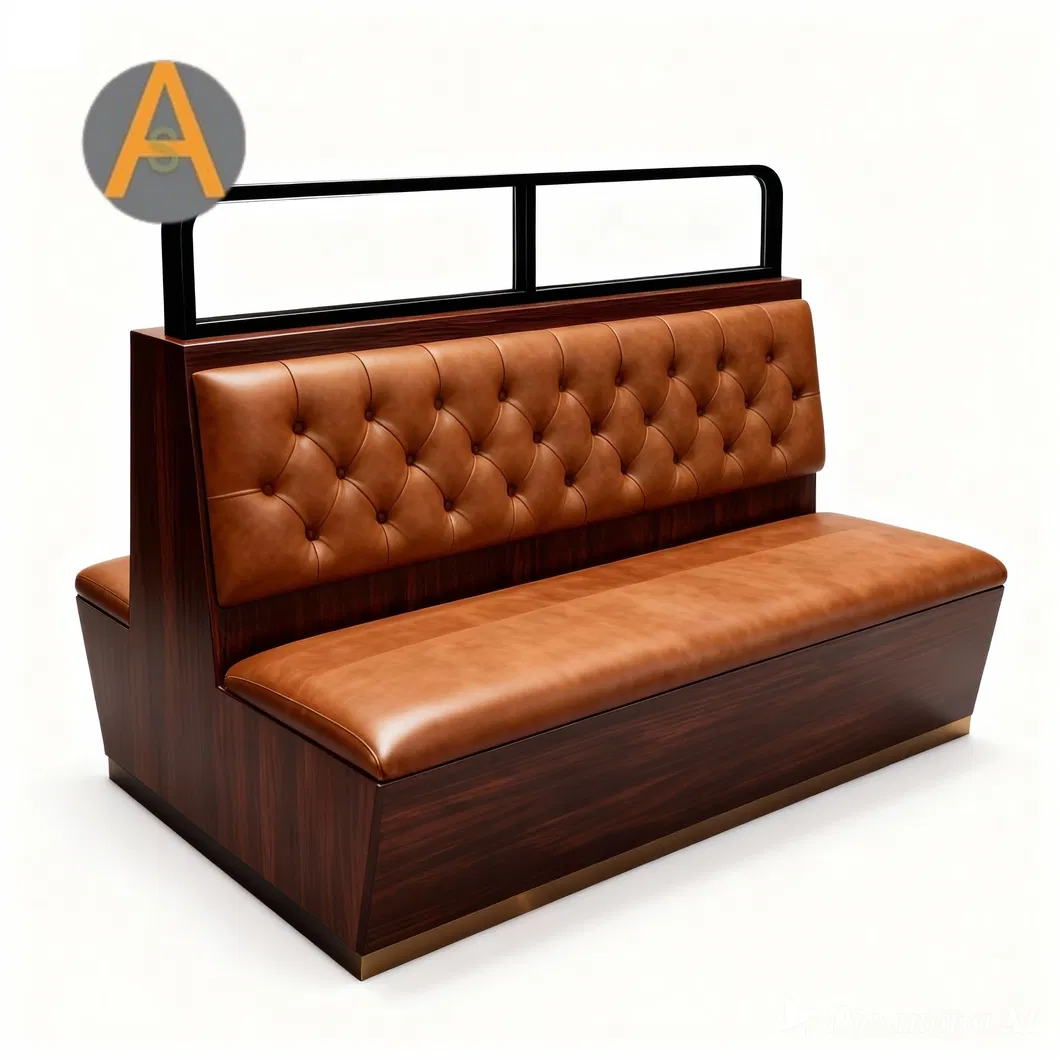 Commercial Tufted Leather Booth Bench
