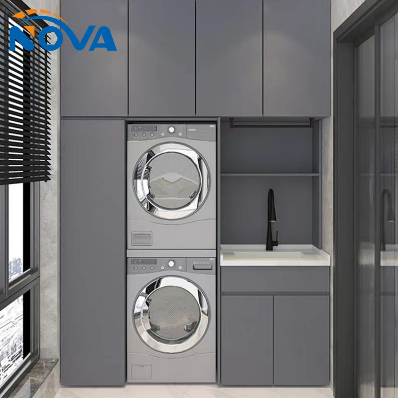 Modern Wood Balcony Cabinet for Home Furniture for Living Room Use Balcony Storage Solution for Washing Machine