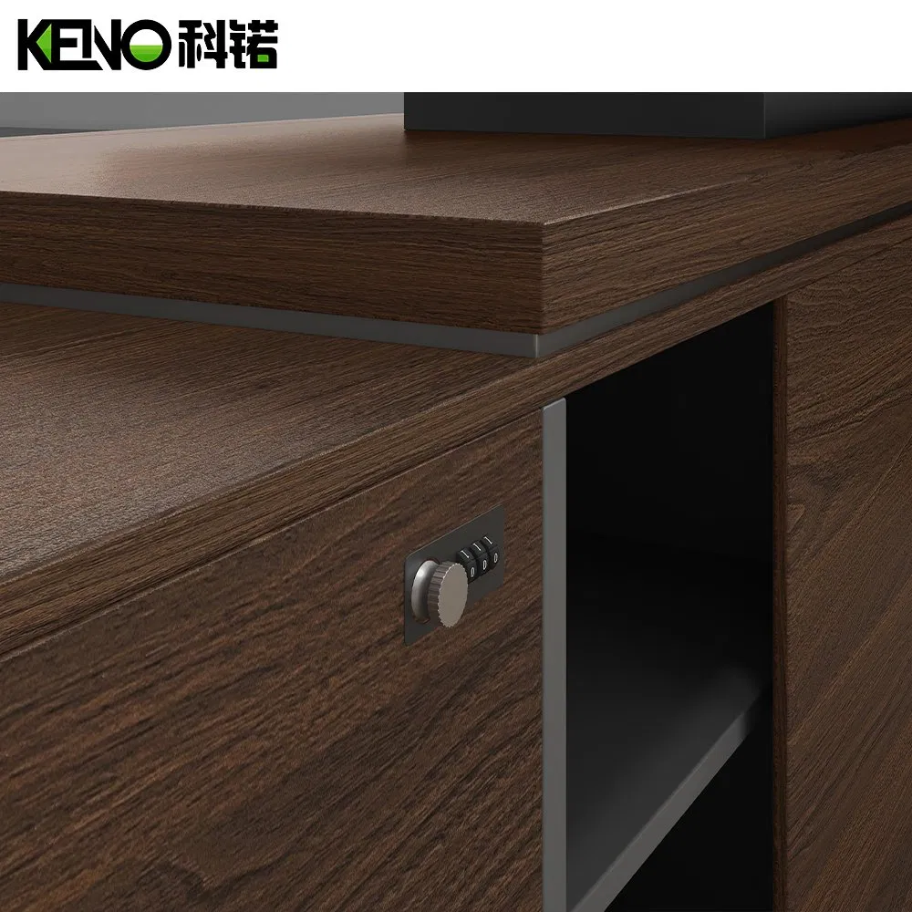 Modern Convertible Modular Custom Office Desk Wooden Hospital Executive Computer Office Table with Side Cabinet and Panel Design