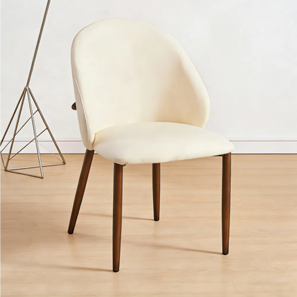 Hot Sale Without Armrest White Accent Curved Back Bronze Dining Chair Chairs