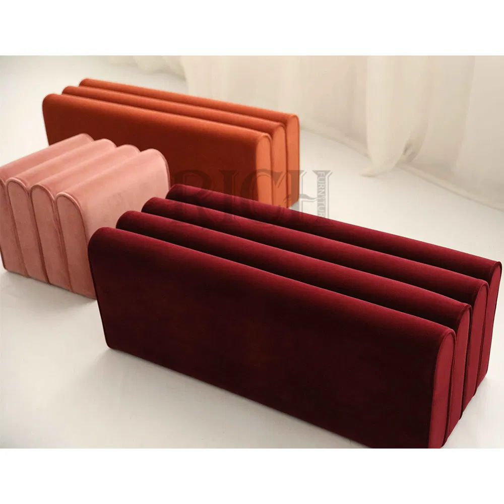 Decorative Stool Fashionable Furniture Stools Modern Living Room Pouf Fabric Square Ottoman