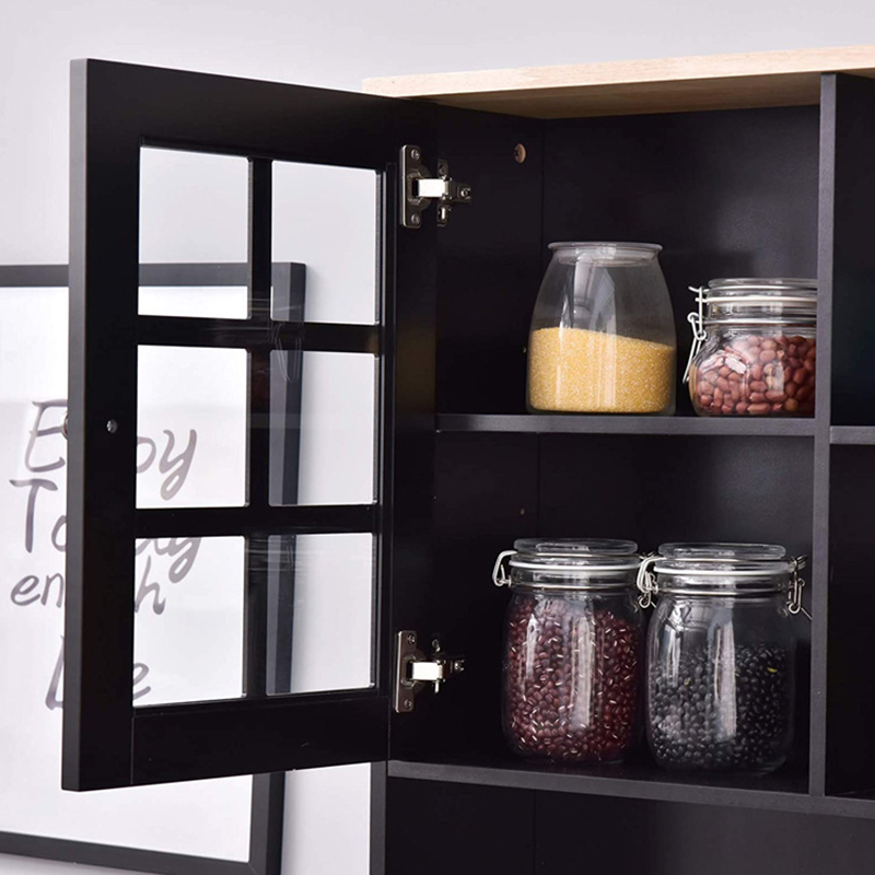 Living Room Bedroom Kitchen with Door Black Floor Storage Cabinet 0014