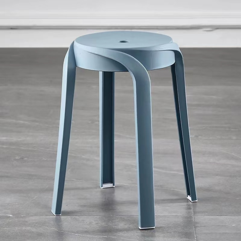 Plastic Thicken Adult Hotel Living Room Restaurant Stacking Dining Round Stool Bench