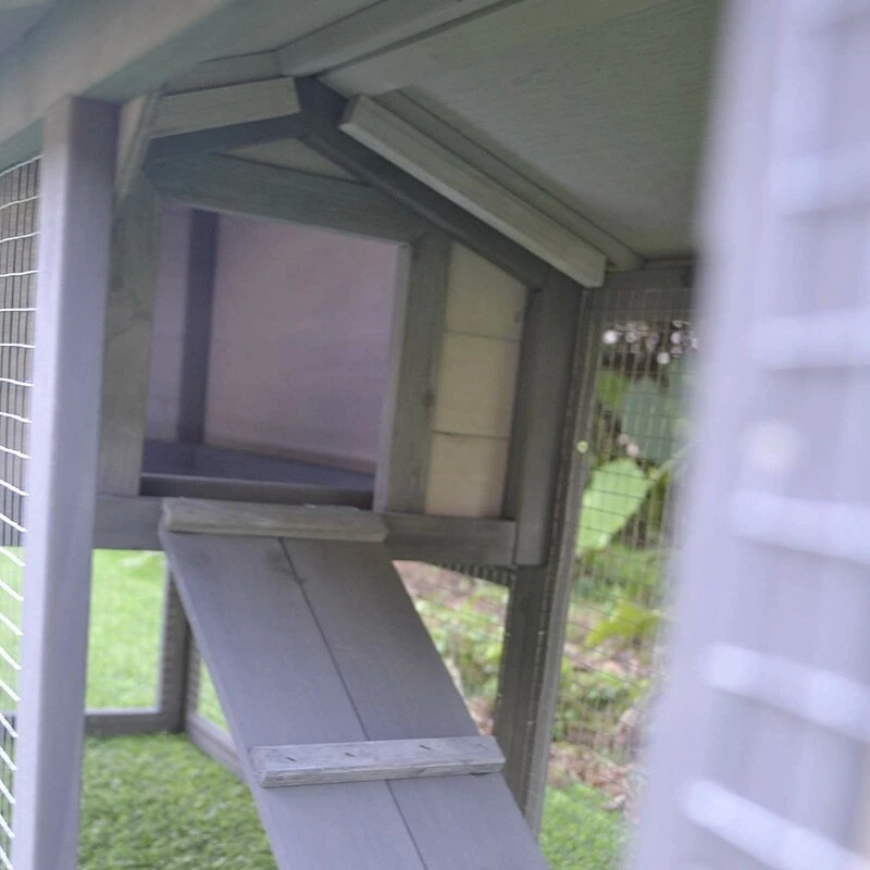 Cammack Raised Painted Deluxe Wood Rabbit Hutch with Run