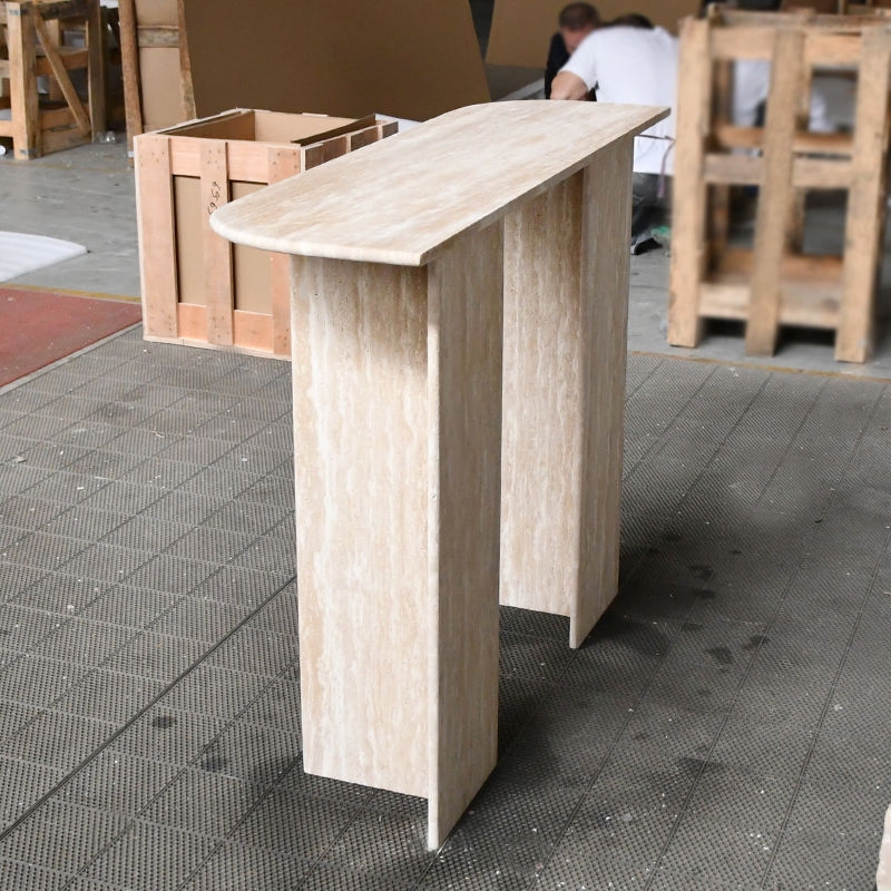Luxury Modern Stone Console Table Travertine Entry Hallway Table for Sale