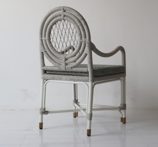 Eco-Friendly Rattan Chair with Backrest Luxury Event Chair Living Room Dining Accent Chair