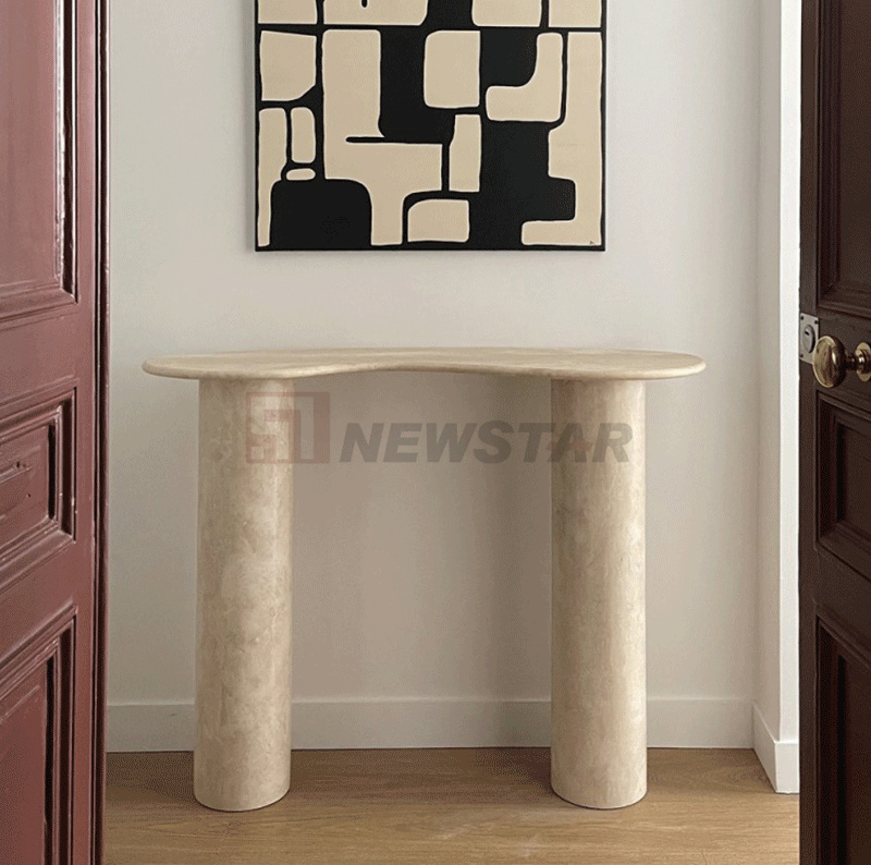Irregular Travertine Living Room Furniture Travertine Entry Table Console Marble Console Table