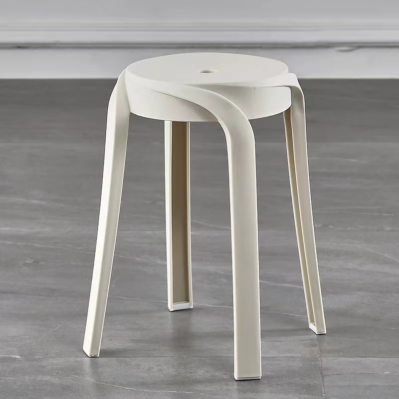 Plastic Thicken Adult Hotel Living Room Restaurant Stacking Dining Round Stool Bench