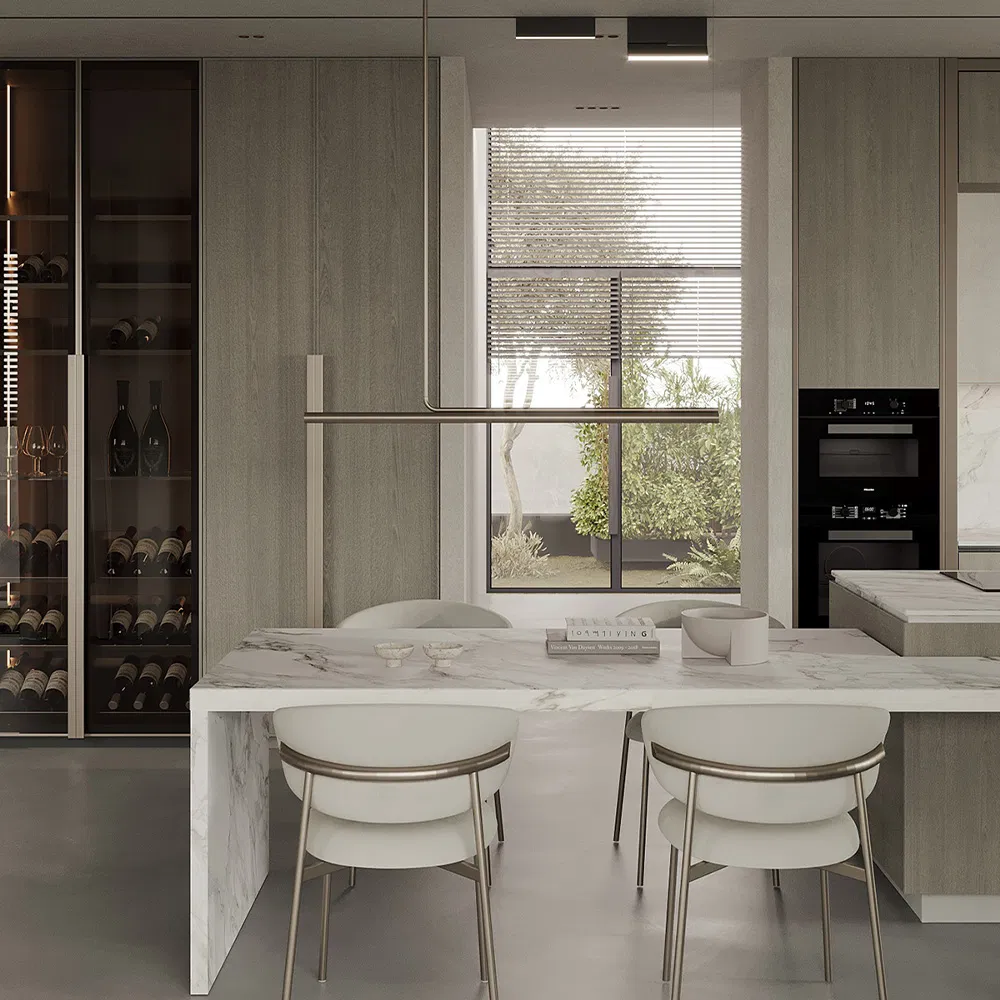 Waymove Modern Farmhouse Kitchen Island with Sink and Faucet