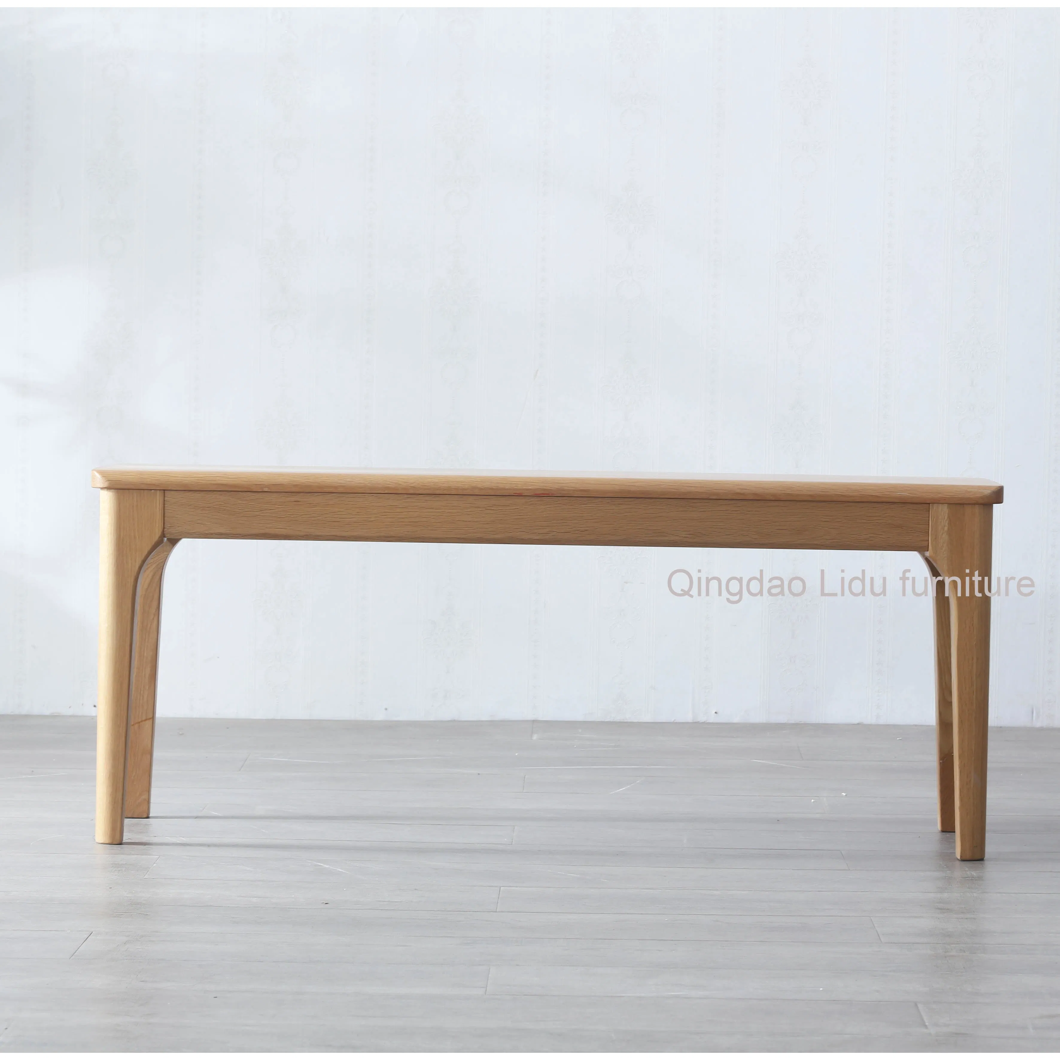 Minimalist Style Solid Oak Wood Long Stool Living and Dining Room Seating Benches