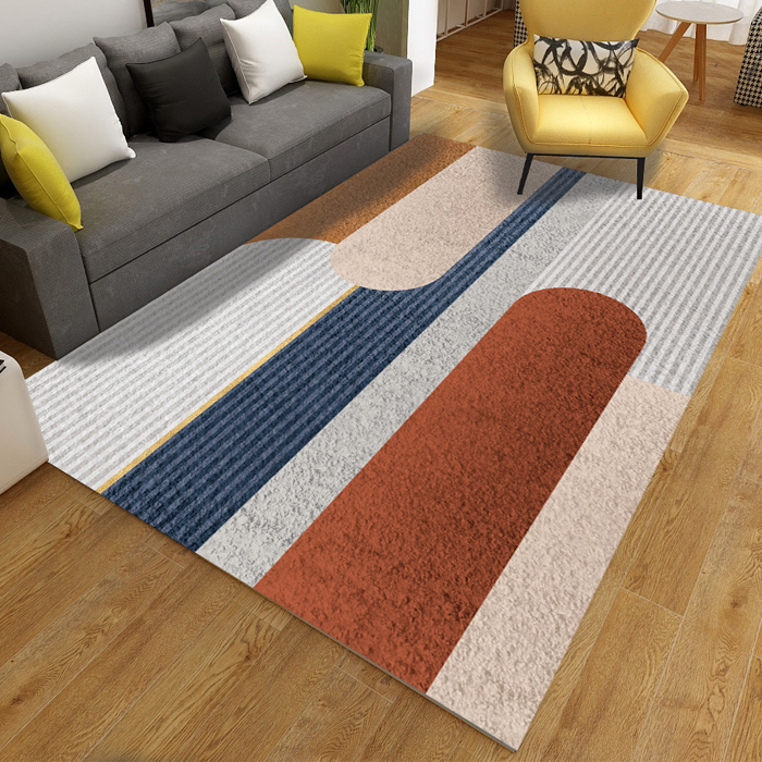 Nordic Simple Bedroom Non Slip Luxury Geometric Area Full Carpets Living Room 3D Rugs
