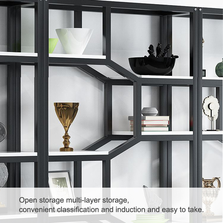 High-End Stable Living Room 0ffice Book Storage Shelf Stainless Steel Book Rack Floor Display Cabinet