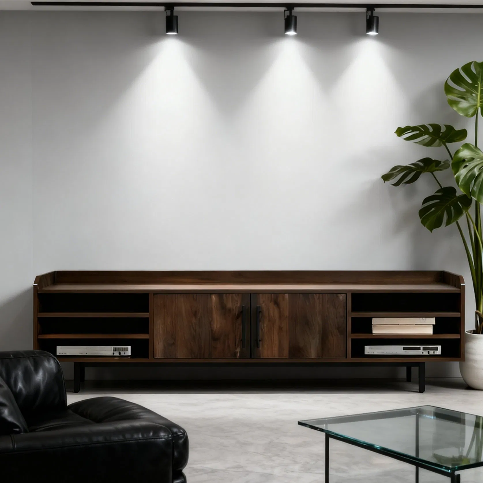 Modern Multi-Storage TV Stand with Adjustable Shelves and Cabinets