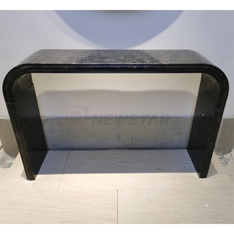 Black Marble Entry Table Arch Console Natural Marble French Style Bluestone Entry Hallway Consoletable
