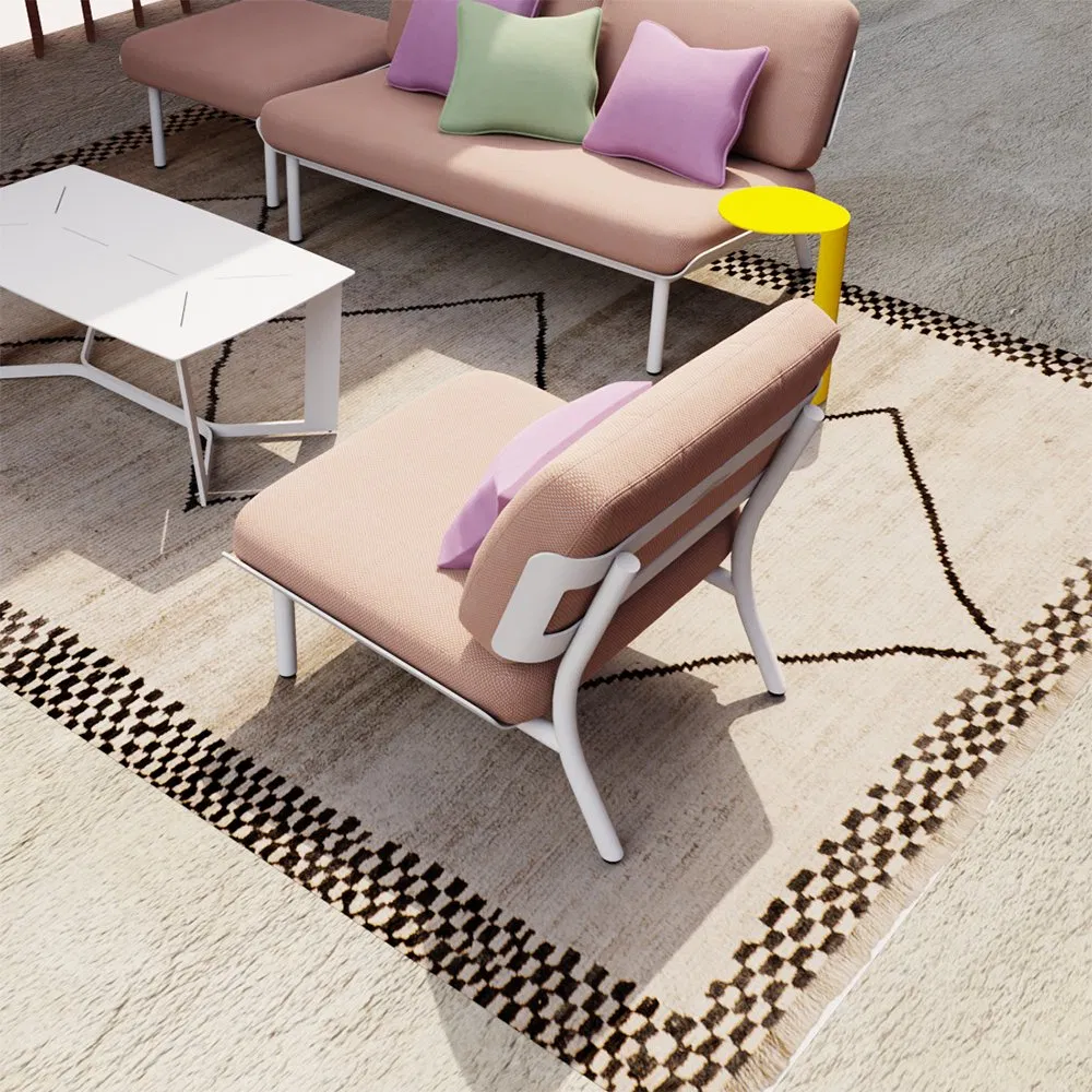 Sturdy Powder Coated Aluminum Garden Sofa with 35D High Resilience Foam Seating Comfort