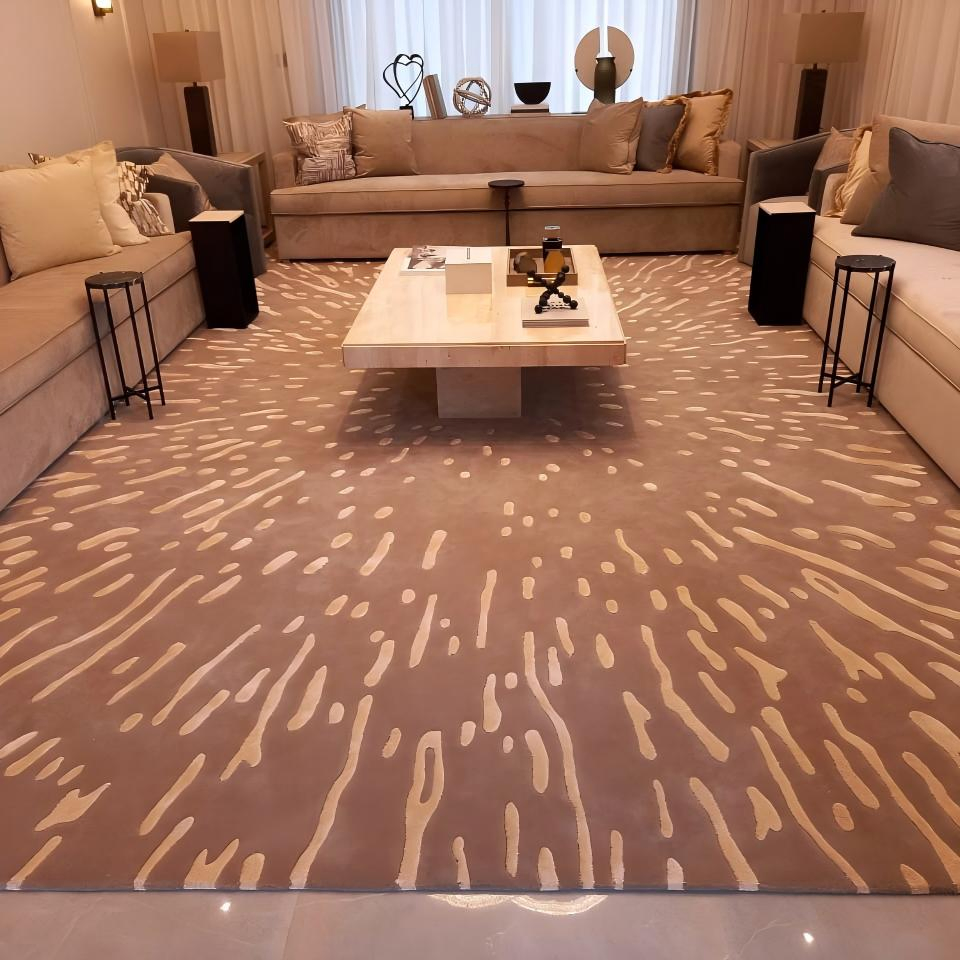 Red Dotted Home Carpet Wool Thick Hand Tufted Area Rugs Living Room