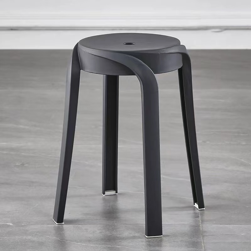 Plastic Thicken Adult Hotel Living Room Restaurant Stacking Dining Round Stool Bench