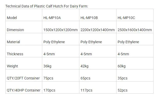 Food Grade PE Material Cattle Hutch Cow Calf Hutch
