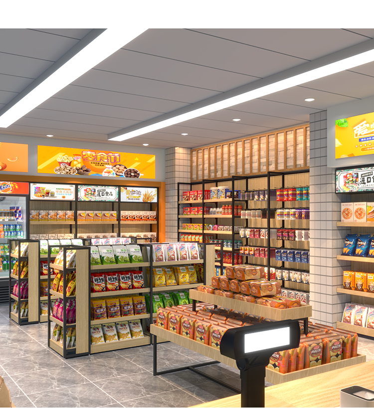 Supermarket Display Stand Double-Sided Light/Duty Metal Gondola Shelving Heavy Duty Iron Rack for Store Use