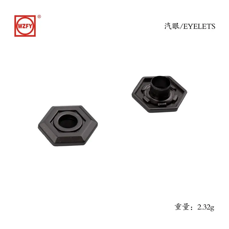 Inner 6, outer 18 zinc alloy hexagonal steam eyelet 2