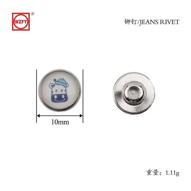 10 Zinc Alloy Pearl Rivets