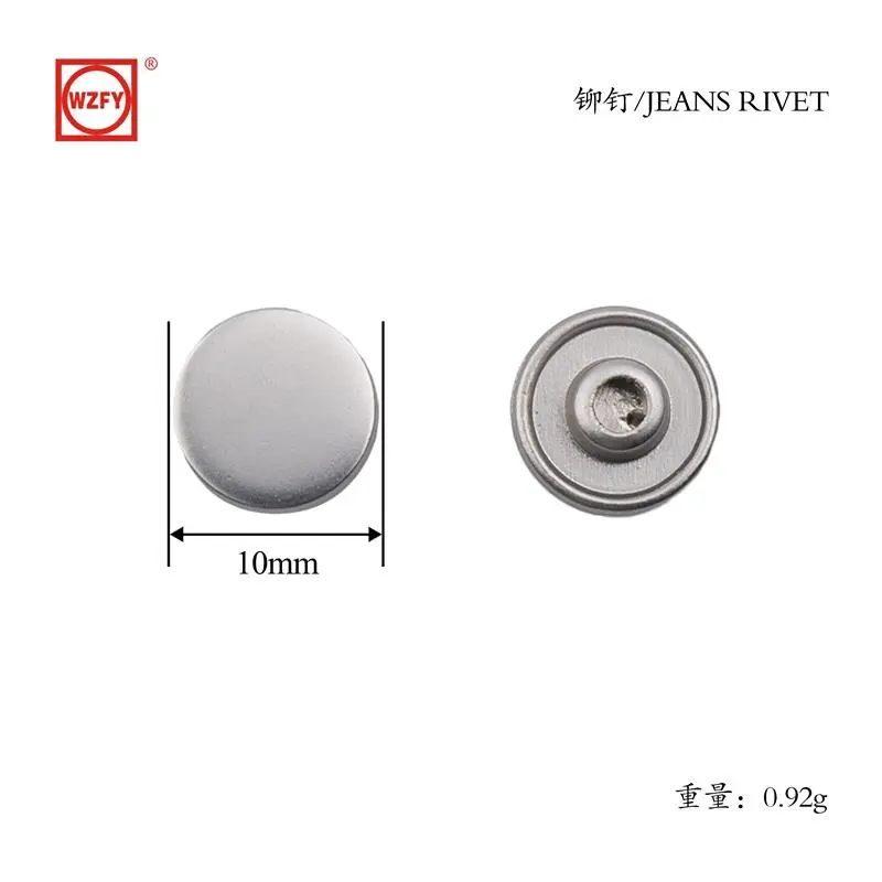 10 Zinc Alloy Flat Rivets (Silver)