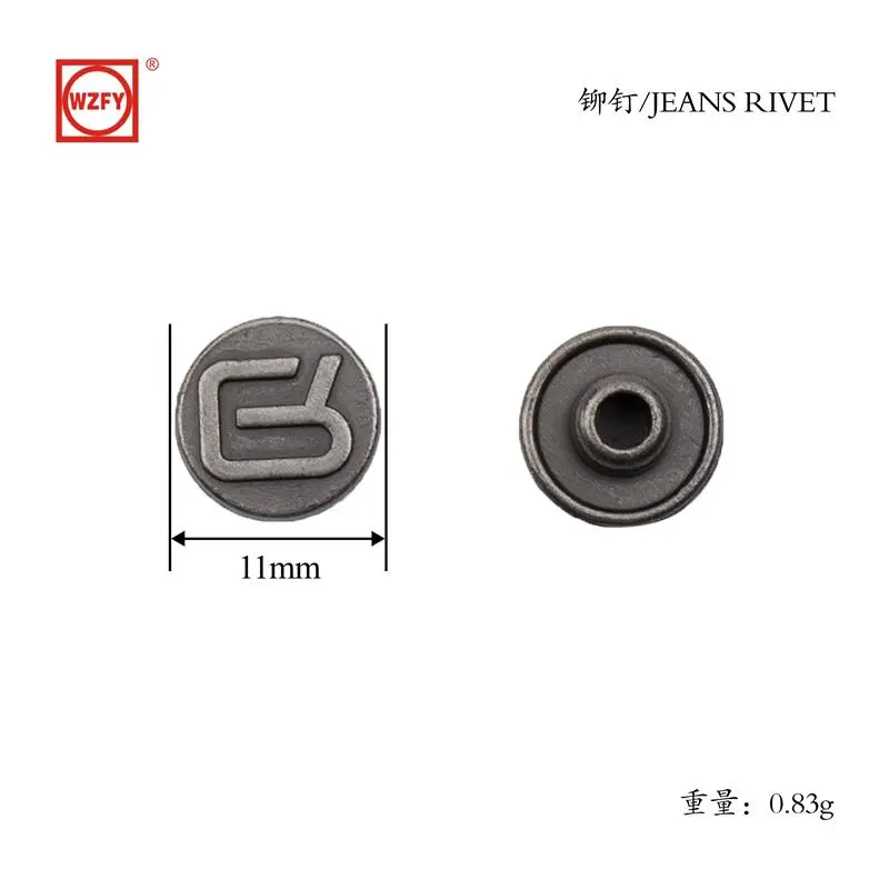 11 Zinc alloy patterned rivets
