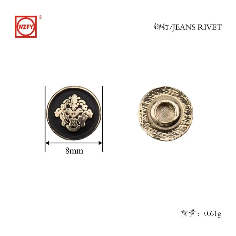 8 Zinc alloy patterned rivets