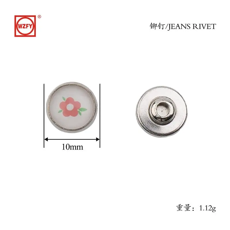 10 Zinc Alloy Pearlescent Rivets (Flower Design)