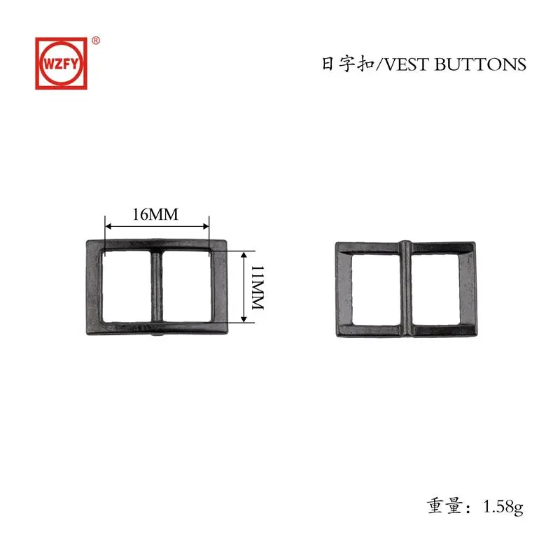 Alloy D-ring buckle, barrel-plated gunmetal black
