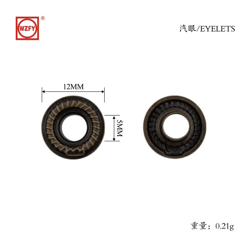 5 inner and 12 outer patterned eyelets