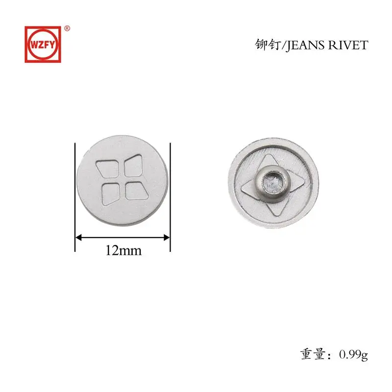 12 Zinc Alloy Patterned Rivets