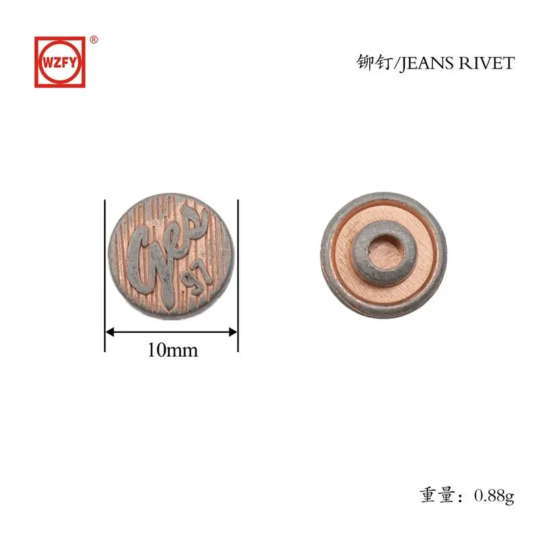 10 Zinc alloy patterned rivets (97)