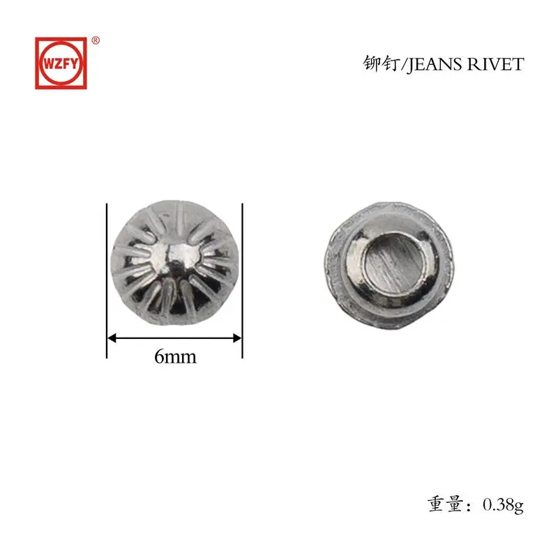 6 Zinc alloy threaded rivets
