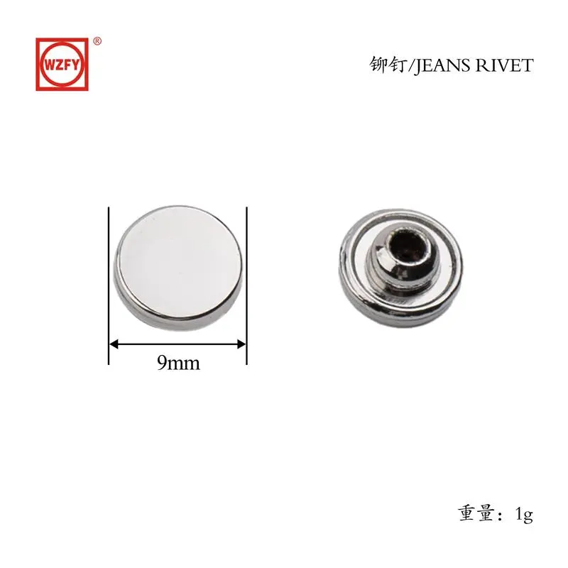 9 Zinc alloy flat rivets