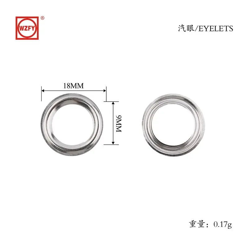 Inner 9 and outer 18 arc-degree eyelet fitting