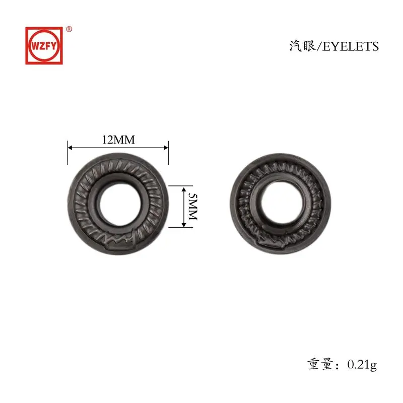 Inner 5, outer 12 patterned eyelets 2