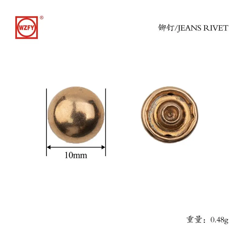 10 mushroom-shaped rivets