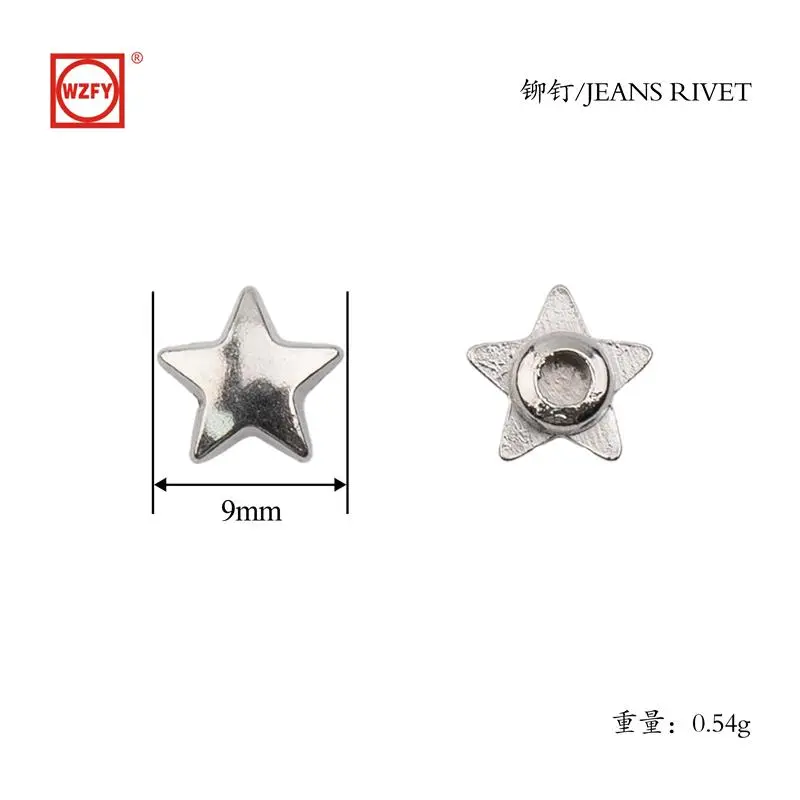 9 Zinc alloy pentagram rivets